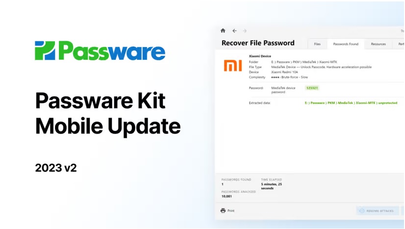 Passware Kit Mobile 2023v2 بازیابی رمز عبور را برای دستگاه های مبتنی بر MediaTek Xiaomi  و Huawei معرفی می کند